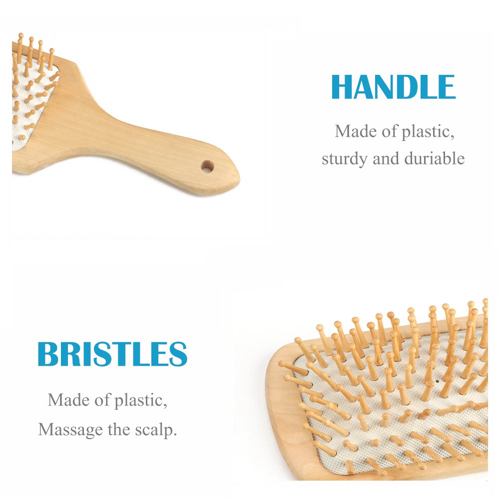 Hair Brush Natural Wooden Hairbrush Air Cushion Hair Comb Scalp Massage Keratin Care Detangling Comb for Thick Thin Fine Curly Straight Wet Dry or Damaged Hair
