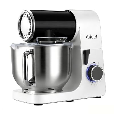 Aifeel Stand Mixer,6.5QT Tilt-Head Electric Stand Mixer,700W DC Motor with Low Noise,Kitchen Mixer with Dough Hook,Beater,Whisk,Dishwasher-Safe Attachments for Baking (Black)
