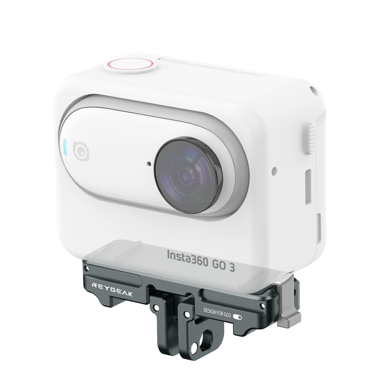 REYGEAK Aluminium Alloy Adapter Mount for Insta360 GO 3 Action Camera Quick Release Adapter with Connection Adapter - G0 3 Accessories, Attached Tripod, Vlogging