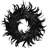 Black Feather wreath-18 inches in Diameter-Creates Atmosphere