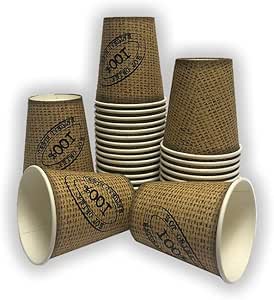 Palucart 500 Bicchieri in Carta per Caffe 90l Bicchierini Colore Avana