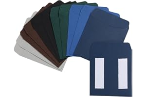 Library Card Pockets 3.5x5 Inch - 6 Assorted Colors Pocket Envelopes - Classroom Envelope Pockets - Ideal for Organizing - Sm