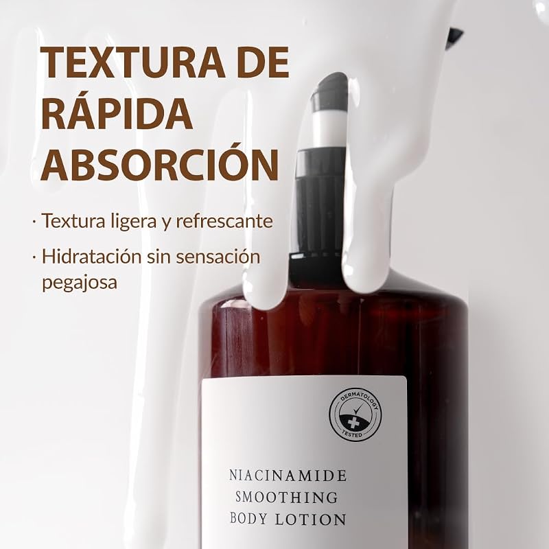 [Mizon] Loción Corporal Suavizante a la Niacinamida (300ml) AHA, Vitamina C, Ácido hialurónico, Hidratación suave, Cuidado de la pigmentación, Exfoliación suave (Niacinamide Smoothing Body Lotion)