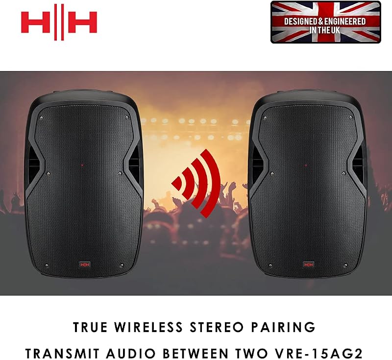 VECTOR by HH Electronics VRE-15AG2 - Active moulded speaker with Bluetooth - 800W - 15 inch LF + 1 inch CD — foto 4 di 6