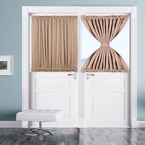 French Cortinas Para Puertas Color Negro Blackout Cortina Para