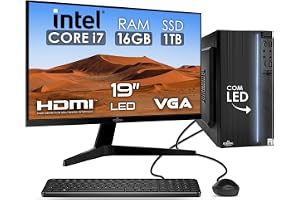 Computador Completo Intel Core i7 16GB SSD 1TB Monitor 19