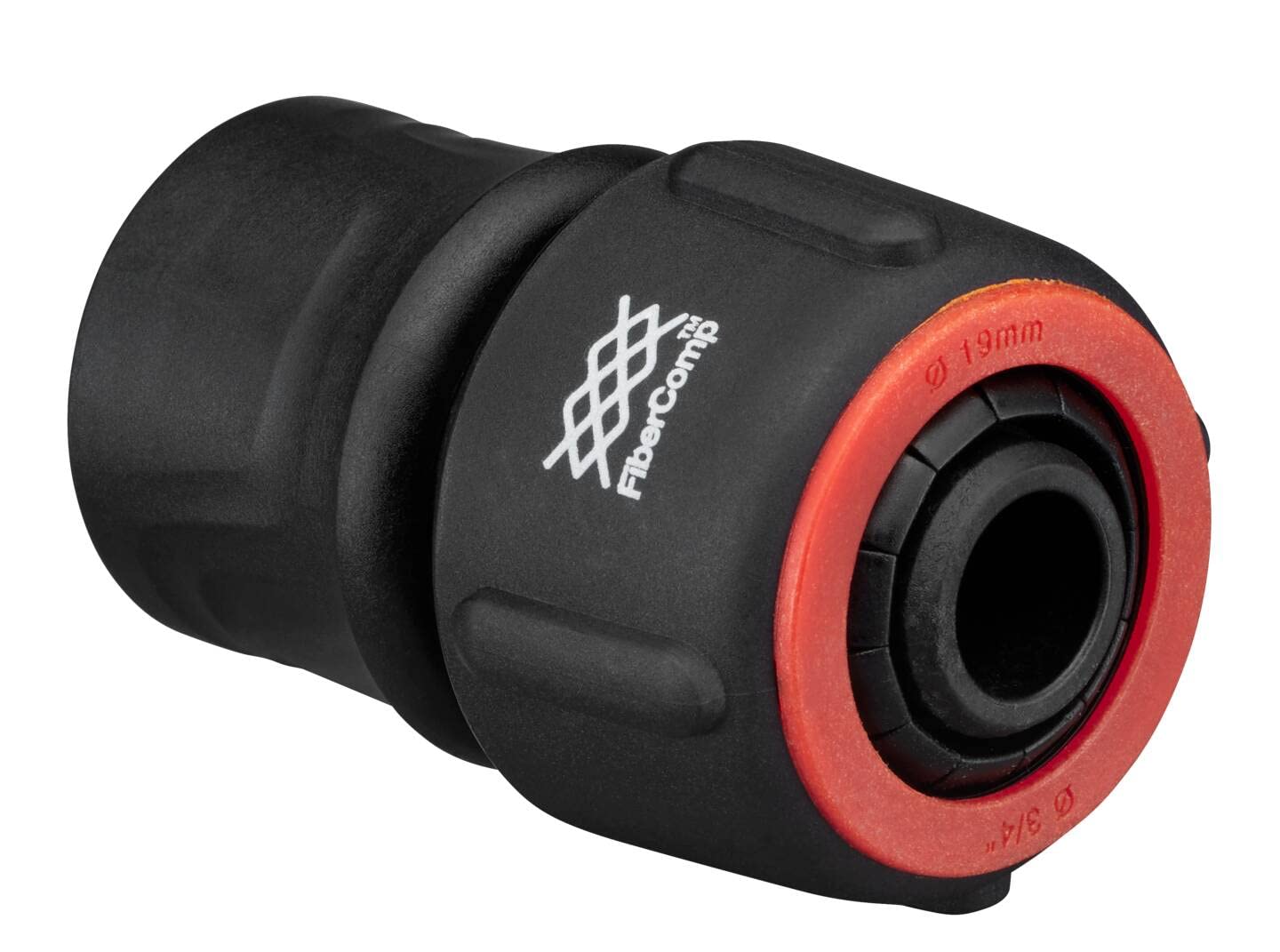Fiskars hose connector, universal size, Ø 19 mm (3/4"), FiberComp, 40 g, black/red, FLOW, 1054787