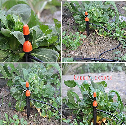 DIY 50FT Micro Drip Irrigation System with Hose Faucet Timer Dripper Sprinkler Plant Irrigation