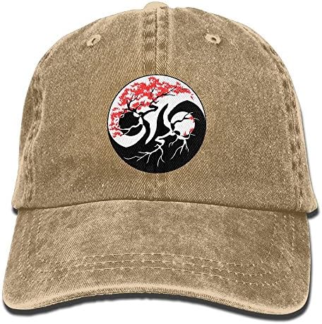 SJIEXZ Bonsai Tree Yin Yang Mens Distressed Denim Snapback Hat Sun Visor Jean Hat