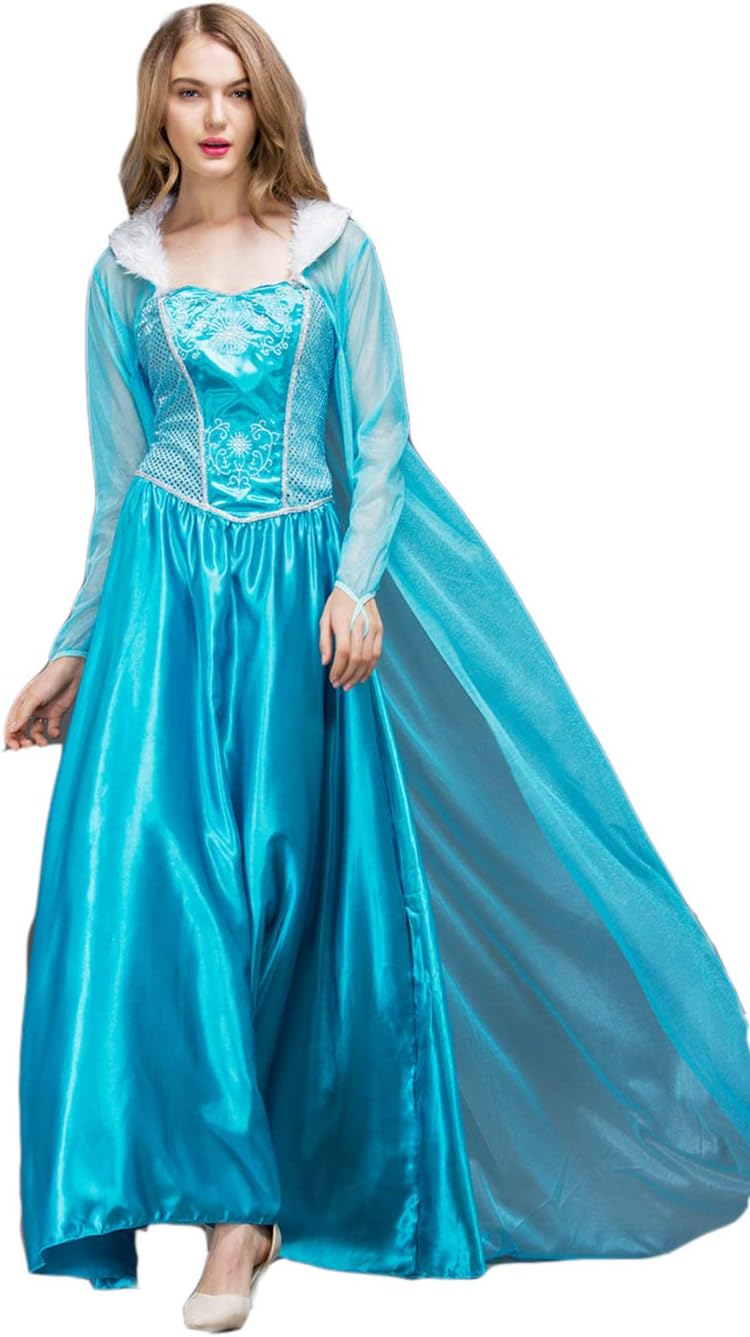 Quintion Norris Winter Elsa Snow Party Queen Dress Up Halloween Cosplay Costume
