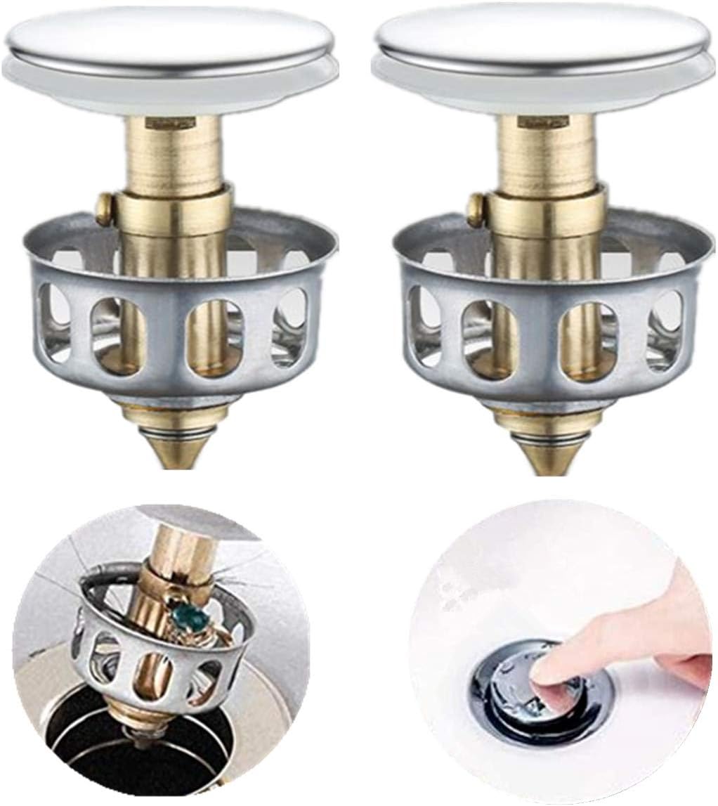 Stainless Steel Push Type Bounce Core Adava Universal Wash Basin Bounce Drain Filter Pop Up Bathroom Sink Drain Plug With Basket Universal Size Sink Drain Stopper Sink Drains Bathroom Fixtures Urbytuscom