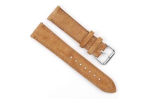 Onthelevel Suede Watch Strap-18mm 19mm 20mm 22mm 24mm Suede Leather with Black Leather Back Watch Band for Men or Women