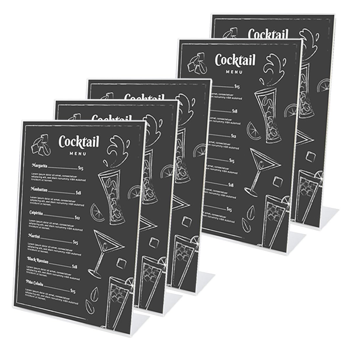 DODUOS 5PCS A4 Acrylic Sign Holder, A4 Acrylic Poster Menu Holder L-Shape a4 Display Stand, Clear Plastic Display Holders Stands A4 Sign Holder for Table Restaurant Hotel Documents Office