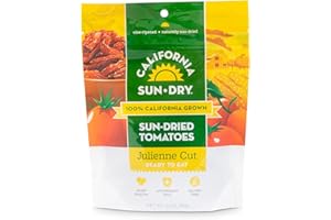 Sun-Dried Tomatoes, 3oz Bag (Pack of 2) Dry Julienne Cut, Ready to Eat, by CALIFORNIA SUN DRY | Gluten-Free and Antioxidant Rich