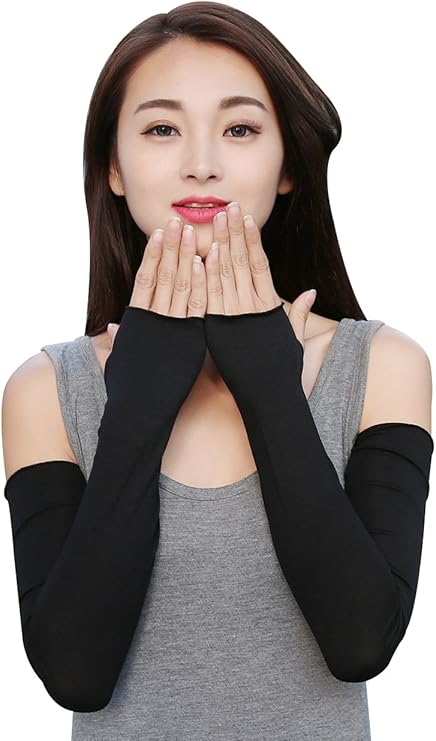 Bellady Women Long Arm Sleeve Fingerless Gloves