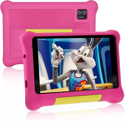 Ainmel Kids Tablet 7 Inch Android 13 5GB RAM 32GB ROM 128GB Exp Pink