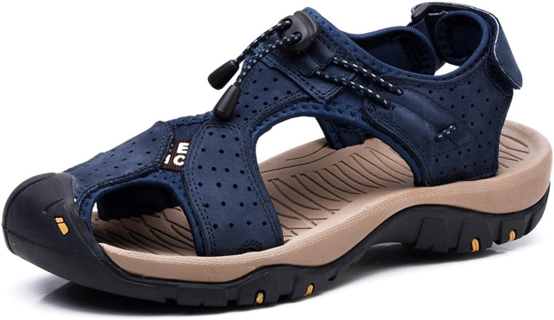 VENSHINE Mens Sports Sandals Summer Leather Outdoor Fisherman Beach Walking Hiking Sandals