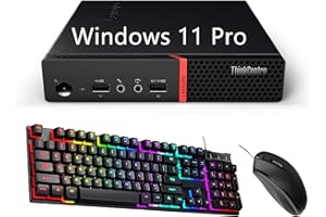 Lenovo ThinkCentre M715q Tiny PC Desktop Computer, Windows 11 Pro, AMD Pro A10-9700, 16GB RAM, 512GB SSD, Keyboard & Mouse, W