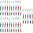 natraco Bulk Toothbrush Pack with Covers | Premium Quality Individually Wrapped Colorful Tooth Brushes | Medium Soft Bristles for Travel, Donations, Hotels (25)