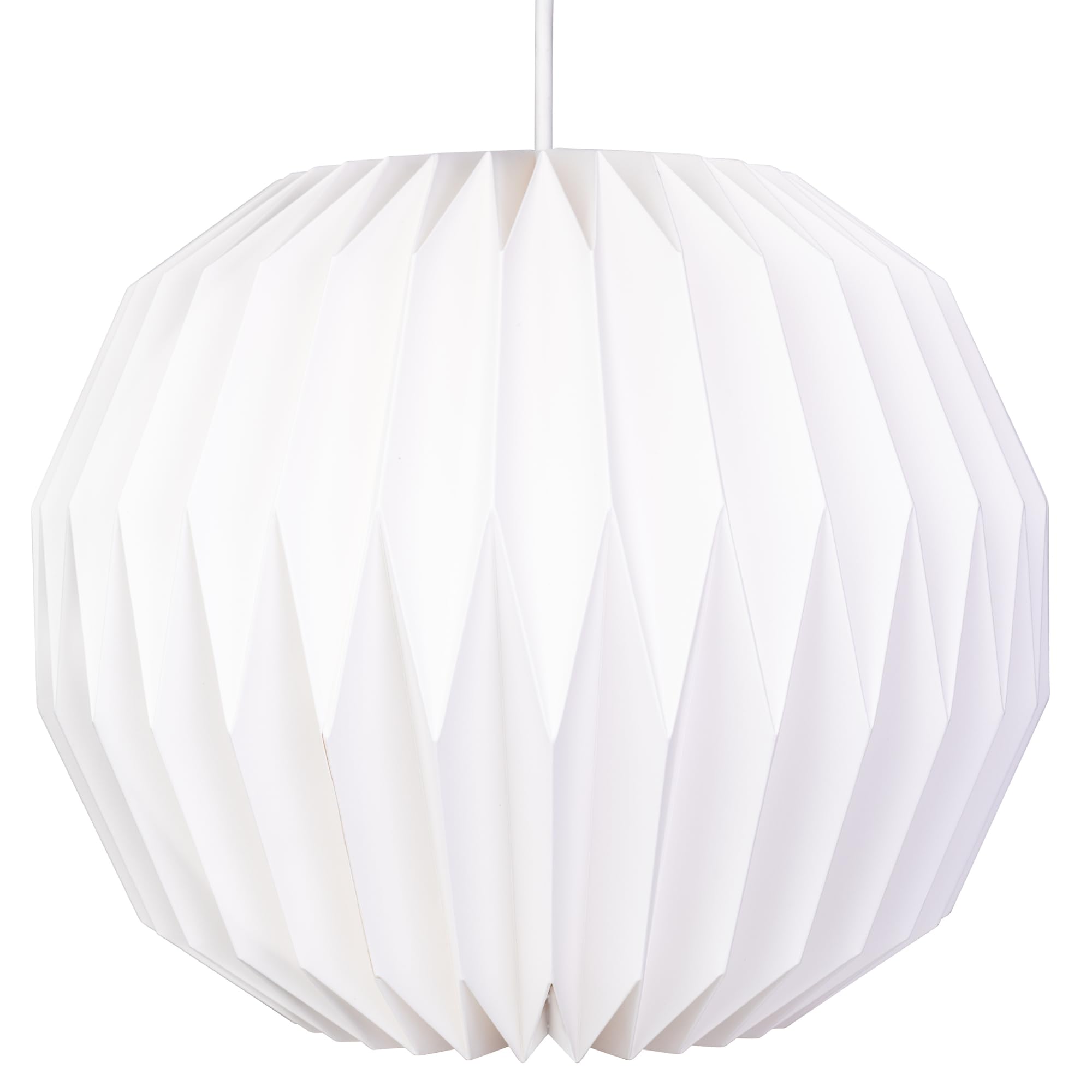 Tabéah Handmade Sturdy Paper Origami Ceiling Light Shade - Easy-to-Fit Pendant Lamp Shade Lampshade - Lightshade for Bedroom, Nursery, Living Room, White, 34 cm