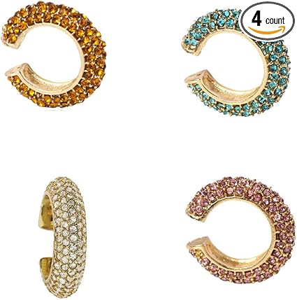 Amazon Com 4pcs 12mm 0 47inch Fashion Personality Rhinestone No Piercing Ear Cuff Simple C Shape Ear Clips Cartilage Earrings Earring Hoop Lip Nose Ring Jewelry Accessories For Women Ladies Girls Color Random Sports Outdoors amazon com