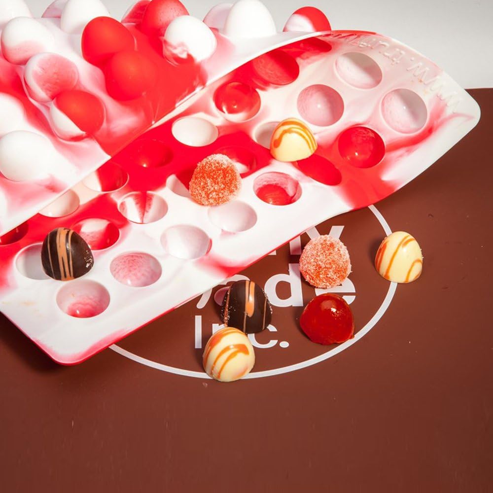 Truffly Made Dome Mould - Ganache, Pate de Fruit, Caramel, Praline, Chocolate Mould, 80 Cavities, One Step Candy pop-Out
