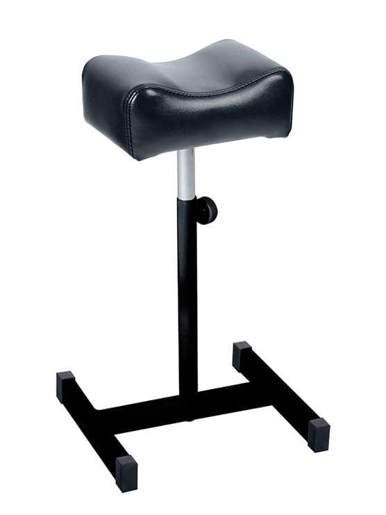 Adjustable Leg Rest Stool Hug Flight® Black Telescopic Leg Support