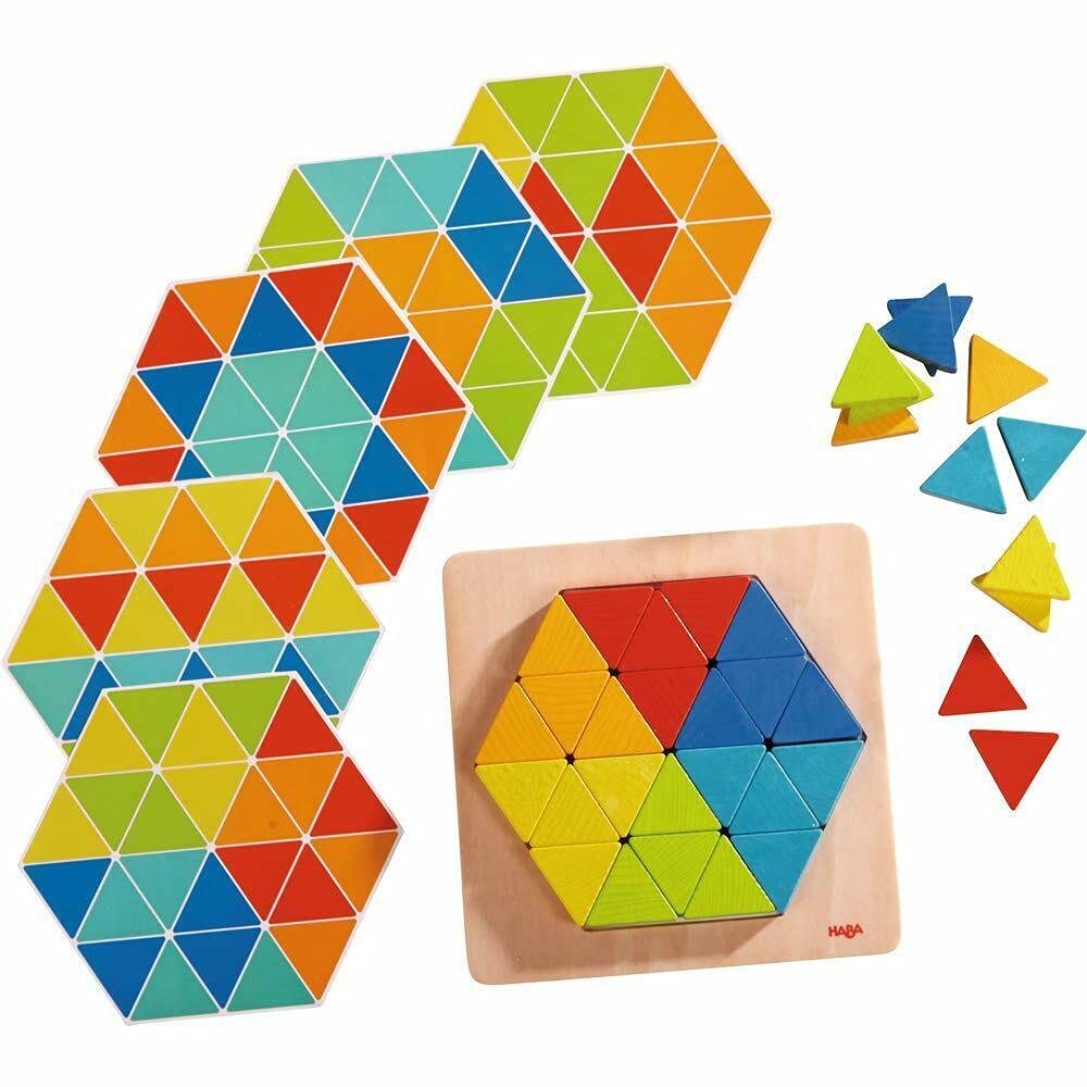 HABA Arranging Game Magical Pyramids | Creative Pattern and Shape Design Set for Toddlers | Colourful Blocks for Early Learning, Sorting, Stacking and Imaginative Play | Made in Germany for Ages 2+