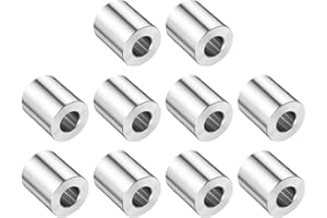 uxcell 10pcs Stainless Steel Spacer 1/2" Bore x 1" OD x 1" Length Screw Bushing Plain Finish Round Metal Spacer for M12 Screw
