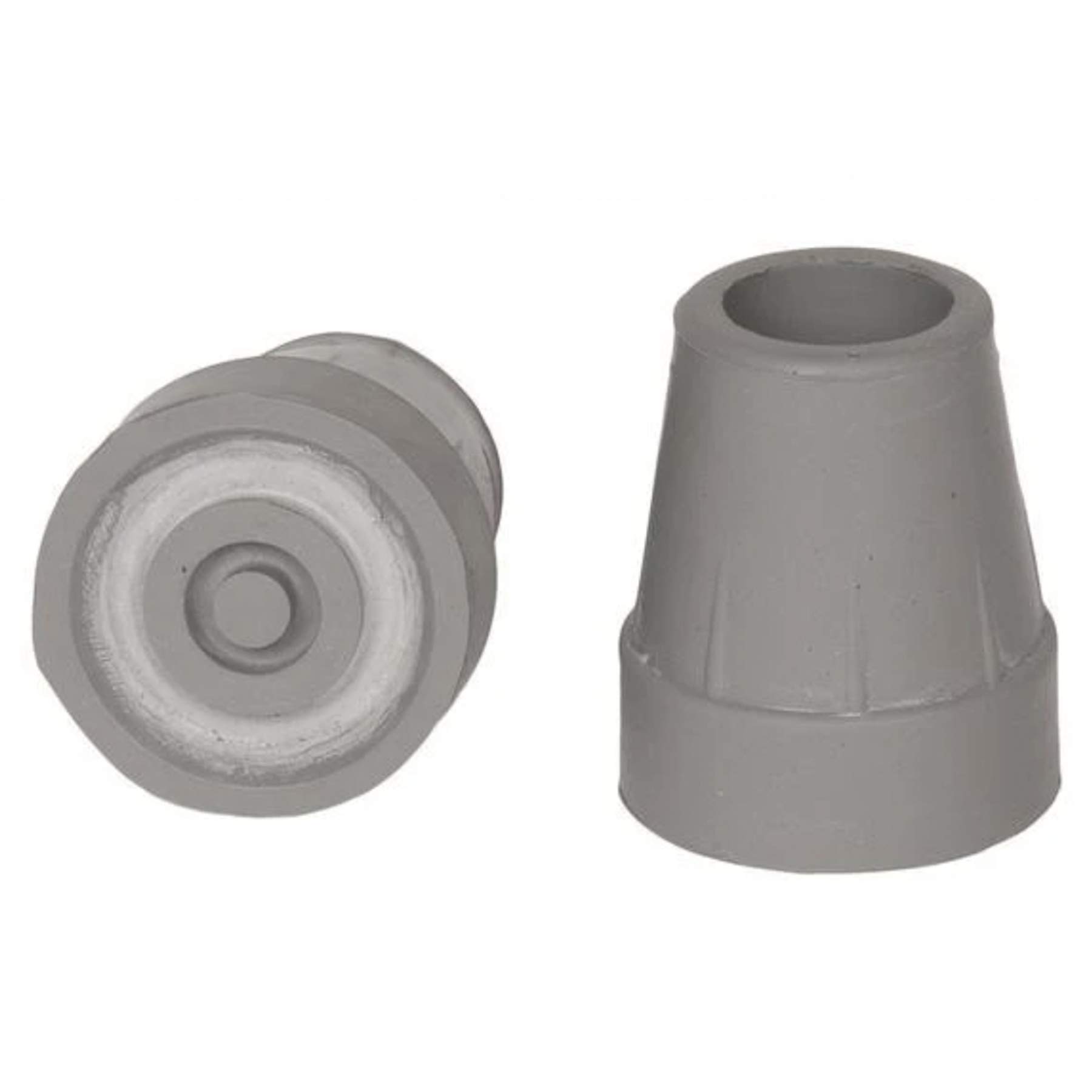 Crutch Tip Replacements, 3/4 Diameter Shafts, Medical Grade Reinforced Rubber, 1 Pair, Grey, Small