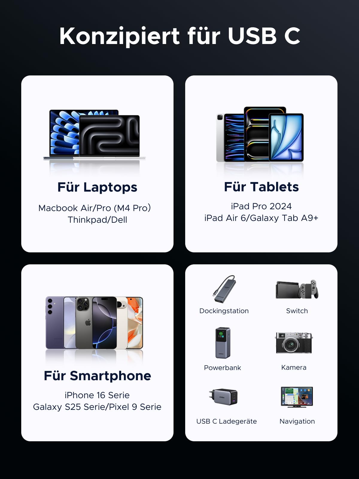 UGREEN USB C Kabel, USB 4 Kabel, 240W Ladekabel USB-C, 1M Schnellladekabel mit 8K Videosignalübertragung Datenkabel, kompatibel mit iPhone17/Air/MacBook Pro/Monitor/Dockingstation/iPad (40 Gbps 1M) 7