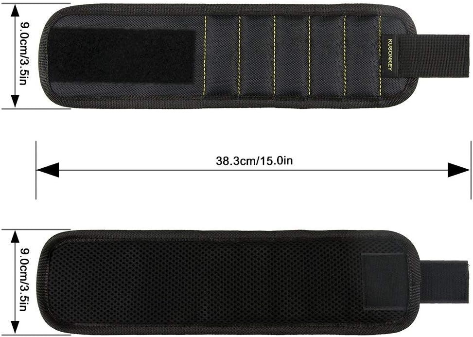 Magnetic Wristband Tools Gifts for Men, KUSONKEY Tool Belt with 15 Magnets for Holding Screws/Nails/Drill, Fathers Day Gifts for Him/Men/Father/Dad/DIY Handyman/Electrician/Husband/Boyfriend - - 