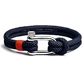 Elegatto Alchor Premium Rope Bracelet for Men | Nylon Marine Cord with Silver Polished Stainless Steel Shackle Closure | Waterproof and Fade-Resistant | Men’s Designer Bracelets