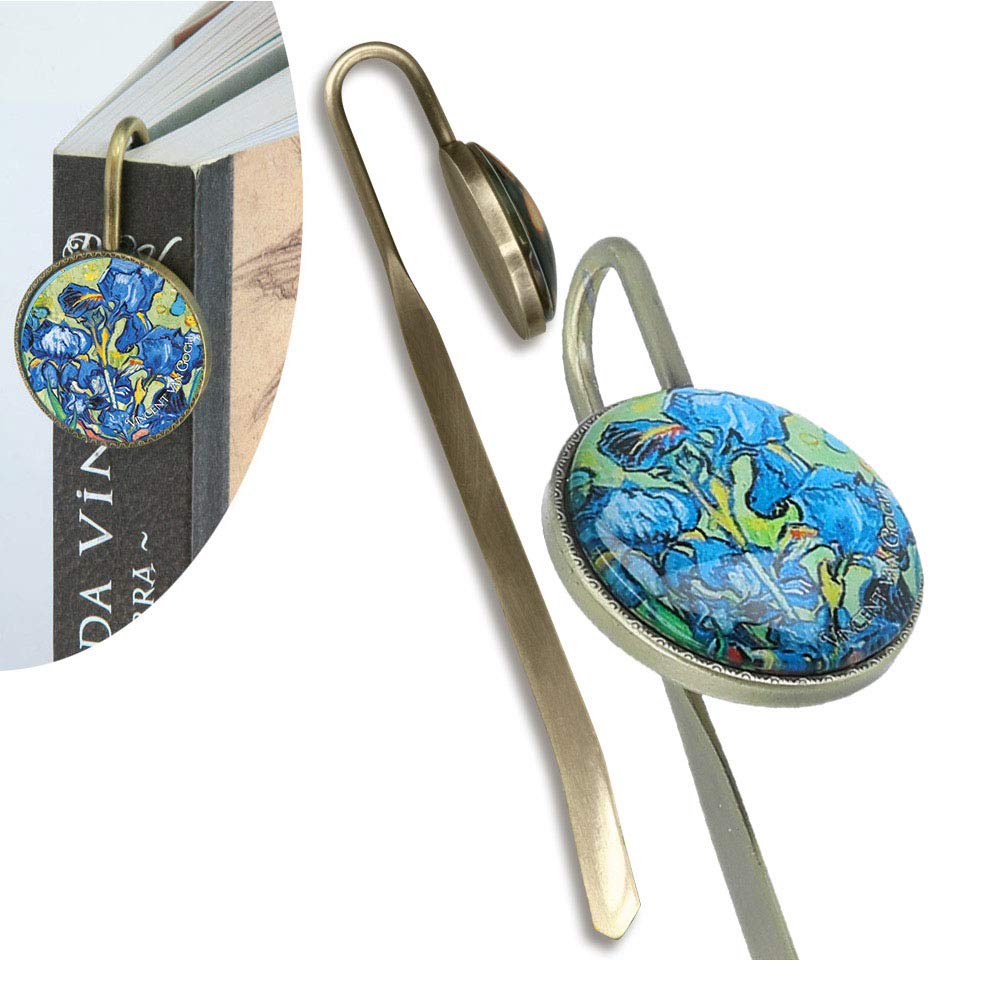 CARMANI - Unique Bookmark Printed with Image of Irises by Vincent Van Gogh