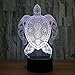 Cirkooh Sea Turtle 3D Optical Illusion Lamp 7 Colors Change Timing Remote Control and Touch Button LED Table Desk Lamp for Home Bedroom Decoration