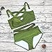Prograce Women's Sexy Criss Cross High Waisted Bandage 2PCS Bikini Set, L Army Green