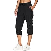RBX Active Capri Pants for Women Joggers Stretch Lightweight Women’s Casual Pant Capri with Drawstring