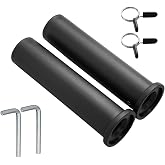 Olympic Adapter Sleeve (2 PCS) with 2 Barbell Clamps | Converts 1in Olympic Weight Plate Posts to 2in Heavy Duty Nylon - 8"/11" Long, Suitable for 1" Standard Barbell Bars