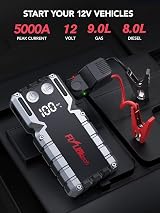 FLYLINKTECH 5000A Car Jump Starter Power Bank LED Light 18000mAh IP67 view 2