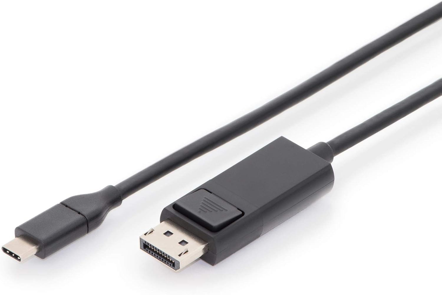 DIGITUS USB Type-C adapter cable, Type-C to DP M/M, 2.0m, 4K/60Hz, 32,4 GB, CE, bl, gold, black, USB 3.2 Gen2 - 2.0 m