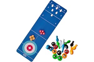 Erice Tabletop Curling Game,This Table Plays Bowling, Curling and Shuffleboard, Indoor Curling Game, Tabletop Games for Adult