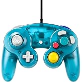 Lyvix Wired Controller Compatible with GameCube &amp; Wii, Transparent Blue | Plug &amp; Play, Zero Latency, Multiplayer Competitive Matches, ABS Plastic
