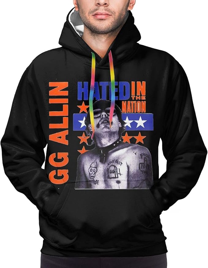 Gg Allin Hoodies Men'S Long Sleeve Pullover Hooded Sweatshirt With
