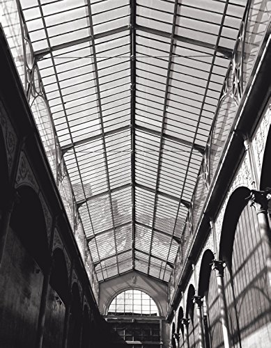 Rasch 940923 - Papel pintado fotográfico (fieltro, 3,00 x 2,32 m), diseño industrial con naves de fábrica, color negro, blanco y gris