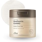 All Natural Houttuynia Cordata Cotton Toner Pad – Cooling and Soothing Heartleaf Toner Facial Pads, Gentle for Daily Use and Sensitive Skin (60pcs)