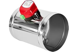 ZOWZEA 6" Motorized Duct Damper,Normally Closed Backdraft Damper Control, Stainless Steel Airflow Control Damper for HVAC System, 24V AC