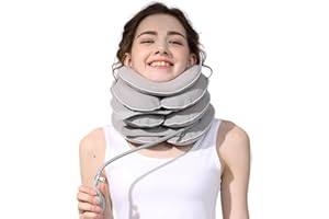BKRTONDSY Neck Stretcher with Neck Brace, Cervical Traction Device, Neck Pain Relief Tool, Adjustable Inflatable Cervical Brace,Home Use Neck Decompression Device New Technology Breathable Fabric