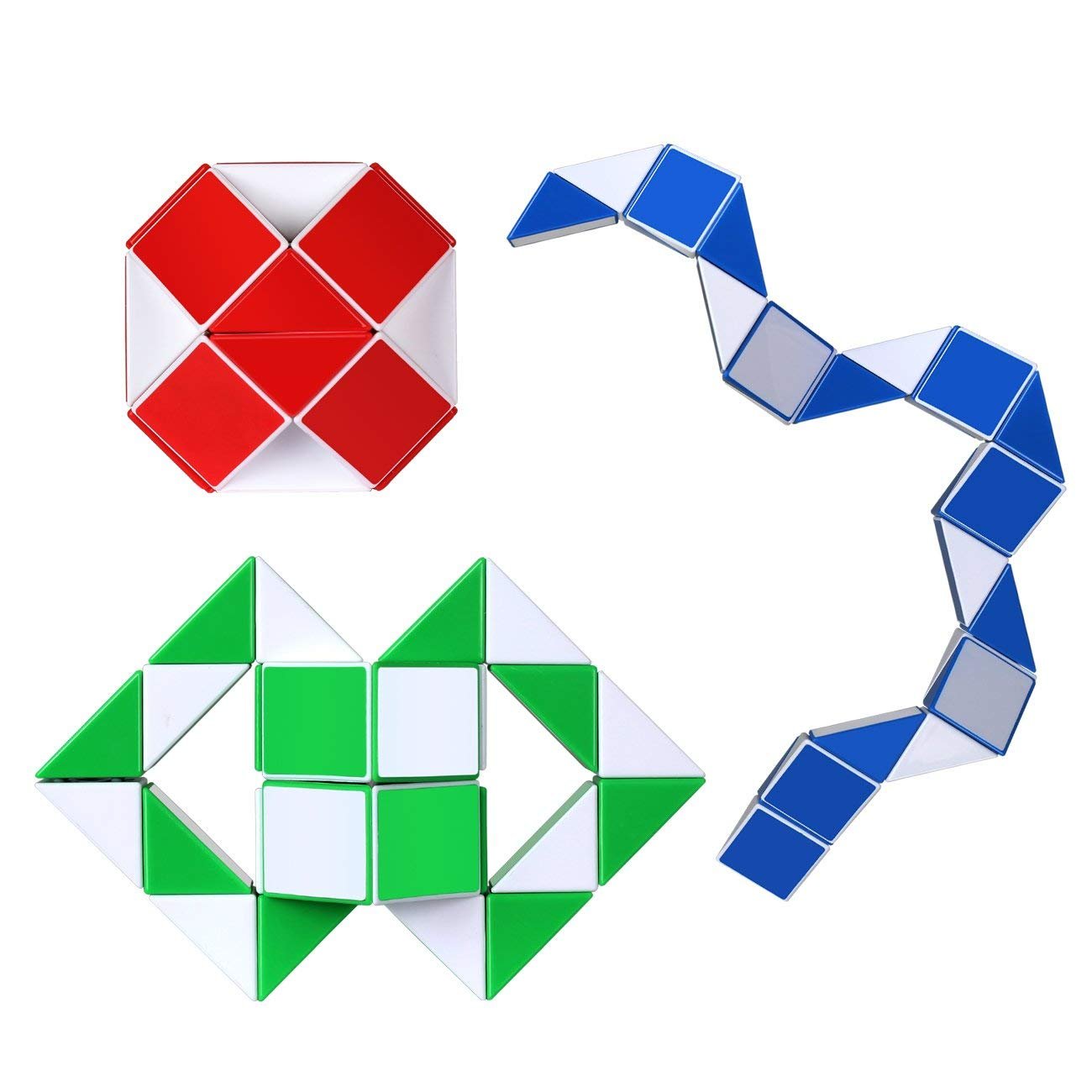 Snake Speed Cube Puzzle Fidget Cube toys 3x3 stickerless Magic Ruler Twist Cube Puzzles 3PCS Christmas Gifts Stocking Stuffers Easter Basket fillers