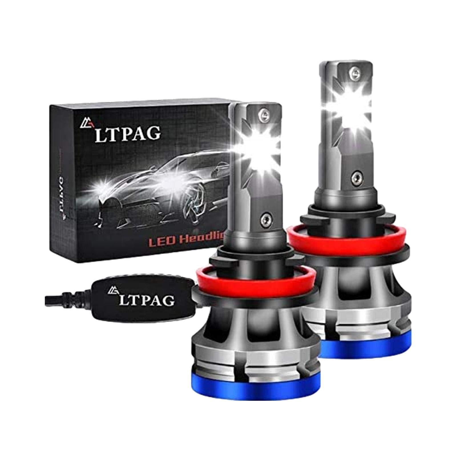 H11 LED Headlights Bundle with H11 LED Fog Lights, Low Beam and Fog Lights Combo, 6000K Bright White, Halogen Replacement, Quick Installation