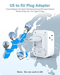 LENCENT 2 Pack European Travel Plug